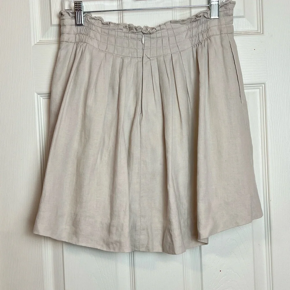 J. Crew Sidewalk Linen Pleated Skirt beige color size 2